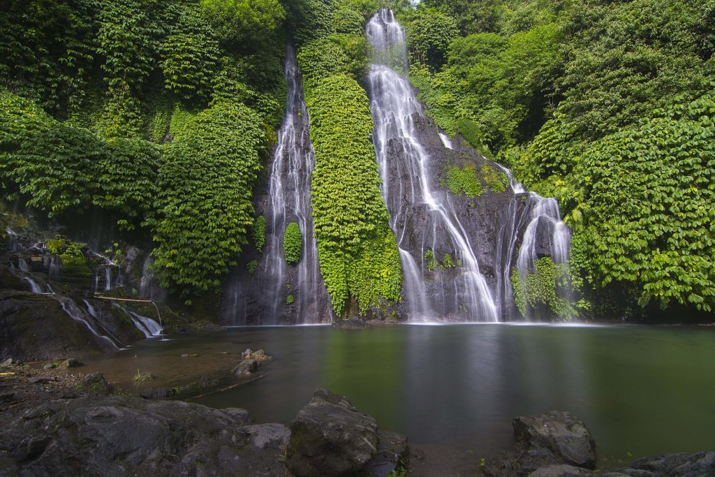 Banyumala twin waterfall near Munduk, North Bali